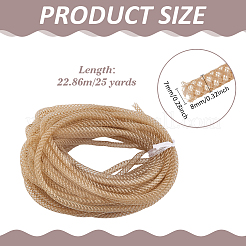 ポリエステルメッシュチューブ  ポリエステルネット糸コード  ゴールデンロッド  8mm  約25ヤード/セット&nbsp;OCOR-WH0078-348