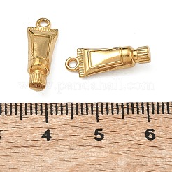 304ステンレスペンダント  化粧品チューブチャーム  イオンプレーティング（ip）  長持ちメッキ  18KGP本金メッキ  17x6x5mm  穴：1.4mm&nbsp;STAS-P446-03G