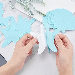 ペバ接着剤滑り止めバスタブステッカー  プラスチックスクレーパー付き  浴室付属品  空色  77~97x95~100x0.8mm  穴：7mm&nbsp;FIND-WH0077-40