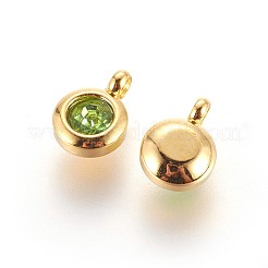 304ステンレススチールラインストーンチャーム  フラットラウンド  ミックスカラー  9.3x6.5x4mm  穴：2mm&nbsp;X-STAS-P237-10G-M