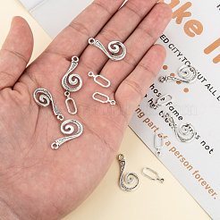 合金フックと目の留め金  カドミウムフリー＆鉛フリー  アンティークシルバー色  13.5x25.5x1.5 6x16.5x1mmmm  穴：2mm  バー：6mm幅の広いです  長さ16.5mm  厚さ1mm  穴：2mm.&nbsp;PALLOY-DK-2008-AS
