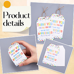 100Pcs Birthday Theme Rectangle Paper Tag Cards with 20m Jute Cord Kit&nbsp;DIY-SP0003-89B