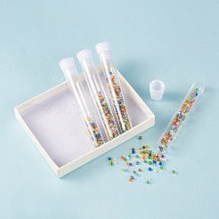 蓋付きのクリアチューブプラスチック製のビーズの容器  幅1.2cm  長さ7.45cm（クリアチューブ）  長さ8.2cm（カバーを含む）  容量：15ml（0.5液量オンス）&nbsp;X-C065Y