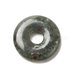 天然アフリカンブラッドストーンペンダント  ドーナツ/パイディスクチャーム  29.5x5.5mm  穴：7.3~8.3mm&nbsp;G-I331-01I