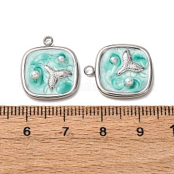 304 Stainless Steel Enamel Pendants&nbsp;STAS-P406-25A-P