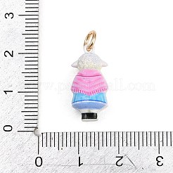 304ステンレススチールエナメルペンダント  動物チャーム  ゴールドカラー  羊チャーム  20x10x7.5mm  穴：3.7mm&nbsp;STAS-F358-01G-10