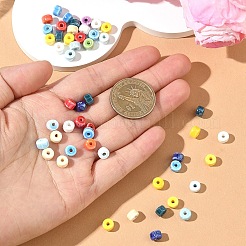 手作り磁器ビーズ50個  光沢釉の磁器  コラム  ミックスカラー  6.5x4.5mm  穴：1.6mm&nbsp;PORC-YW0001-77
