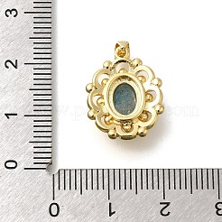 天然アパタイトのペンダント  ラックメッキ 金色調 真鍮 楕円形チャーム  長持ちメッキ  18x14x6mm  穴：3.5x3mm&nbsp;G-K381-01G-05