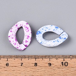 Spray Painted Opaque Acrylic Linking Rings&nbsp;SACR-T017-59M-A