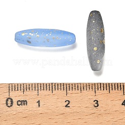 艶消しガラスビーズ  ライス  金箔  ミックスカラー  21.5x6.5mm  穴：1.4mm  約915個/1000g&nbsp;FGLA-L001-001A