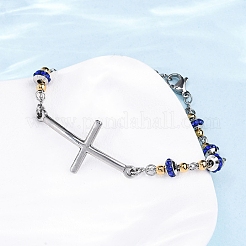 201 Stainless Steel Link Chain Bracelets&nbsp;BJEW-A032-01GP-02