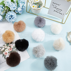 10Pcs 10 Colors Faux Rabbit Fur Soft Pompom Ball&nbsp;DIY-CY0001-87