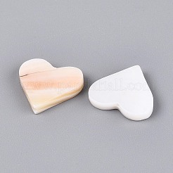 天然淡水シェルビーズ  ハート  貝殻色  15~18x13~17x3mm  穴：0.8~0.9mm&nbsp;BSHE-T014-44