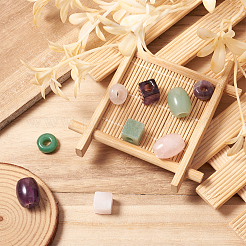 9Pcs 9 Style Natural Green Aventurine & Rose Quartz & Amethyst  European Beads&nbsp;G-FW0001-21