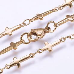 304 Stainless Steel Chain Necklaces&nbsp;STAS-P164-01G