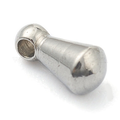 変色防止201ステンレススチールチェーンエクステンダードロップ  ティアドロップ  ステンレス鋼色  6x3mm  穴：0.8mm&nbsp;STAS-G245-15