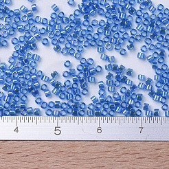 MIYUKIデリカビーズ小  シリンダー  日本製シードビーズ  15/0  （dbs0177)透明カプリブルーab  1.1x1.3mm  穴：0.7mm  約175000個/袋  50 G /袋&nbsp;SEED-X0054-DBS0177