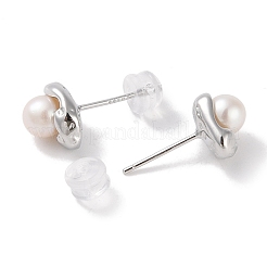 Anti-Tarnish Sterling Silver Stud Earrings&nbsp;EJEW-C087-07A-P