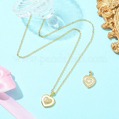 2Pcs 2 Styles Brass Pave Natural Shell Pendants&nbsp;KK-CJ0003-40B