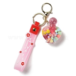 香水瓶アクリルペンダントキーホルダー装飾  液体流砂フローティングハンドバッグアクセサリー  合金パーツ  21.5cm&nbsp;KEYC-D018-02