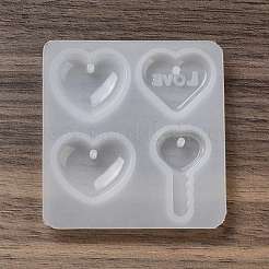 Valentine's Day Theme Heart & Key DIY Pendant Silicone Molds&nbsp;X1-DIY-G107-01