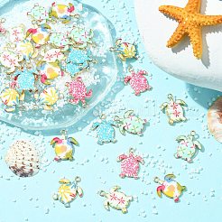 30Pcs 6 Styles Alloy Enamel Pendants&nbsp;ENAM-CJ0004-83