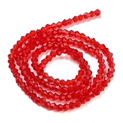 オーストリアの水晶の模造品5301 双円錐形ビーズ  カット加工ガラスビーズ連売り  レッド  2.9~3.3x2mm  穴：0.5mm  約135~140個/連  38~40cm&nbsp;GLAA-S026-2mm-11