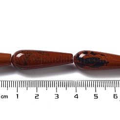 天然石レッドジャスパービーズ連売り  ティアドロップ  30~30.5x10~10.5mm  穴：1.4mm  約6個/連  7.13~7.20インチ（18.1~18.3cm）&nbsp;G-P528-H08-01