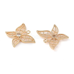 Brass Micro Pave Clear Cubic Zirconia Pendants&nbsp;KK-Q816-17G
