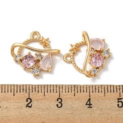 Brass Micro Pave Cubic Zirconia Pendants&nbsp;KK-K378-16G