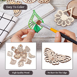 DIY Filigree Wood Dangle Earring Making Kit&nbsp;DIY-TA0009-69