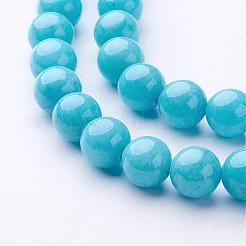 天然石馬山ジェイドラウンドビーズ連売り  染め  ミックスカラー  10mm  穴：1mm  約41個/連  15.7インチ&nbsp;G-D263-10mm-M