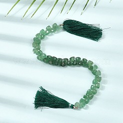 Top Drilled Faceted Triangle Natural Green Strawberry Quartz Beads Strands&nbsp;GG-NH0010-D01-01