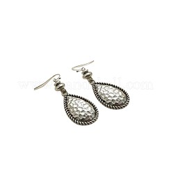 女性のための合金のぶら下がりイヤリング  ティアドロップ  プラチナ  30mm&nbsp;WGD1EB9-01