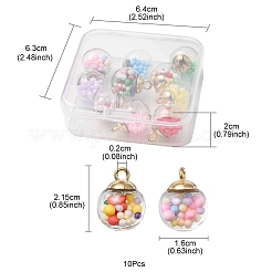 10Pcs Glass Ball Pendants&nbsp;GLAA-YW0001-78