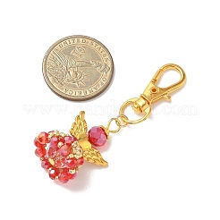 Angel Glass & Alloy Pendant Decorations&nbsp;HJEW-MZ00360