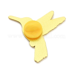 ハチドリのエナメルピン  バックパックの服用の金合金のラペルピンバック  グリーン  33x29mm&nbsp;JEWB-K040-15G-01