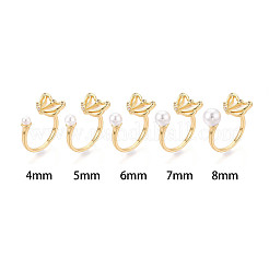 Butterfly Brass Micro Pave Clear Cubic Zirconia & Shell Cuff Rings Setting&nbsp;LS-KK-T079-44G