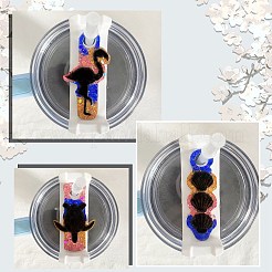 DIY カップ蓋落とし粘着識別ラベル 40オンス ストロー固定ラベルプレート バックパックラベルプレート シリコン製作成キット  鉄のキーホルダークラスプのパーツ  ミックスカラー  12.5x8.5cm&nbsp;DIY-CJ0002-75