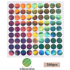 レーザー紙粘着ラベル500枚  セキュリティラベル  レーザーホログラフィック3D偽造防止ラベル  オーバル  銀  15x0.1mm&nbsp;DIY-SP0006-82C