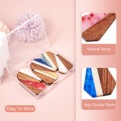 12Pcs 6 Colors Opaque Resin & Walnut Pendants&nbsp;RESI-TA0003-41