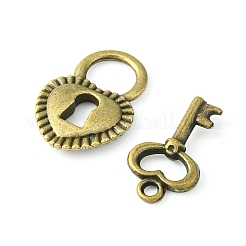 80 個 8 スタイル DIY 合金ペンダント  ハートロック＆キー  ミックスカラー  15.5~17.5x9~11.5x2.5mm  穴：1~5.5mm  10個/スタイル&nbsp;FIND-FS0001-66