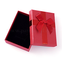 長方形の紙製ネックレス＆指輪収納ボックス  ファイヤーブリック  9x6.8x3cm&nbsp;LS-CON-TAC0014-08D