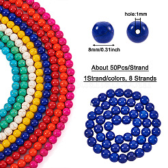 8 Strands 8 Colors Synthetic Turquoise Beads Strands&nbsp;TURQ-KS0001-02
