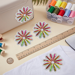 4Pcs Flower Hotfix Rhinestone (Hot Melt Adhesive On The Back)&nbsp;DIY-FG0007-66
