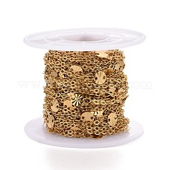 PVD Vacuum Plating 304 Stainless Steel Flat Round Link Cable Chains&nbsp;CHS-E006-07G