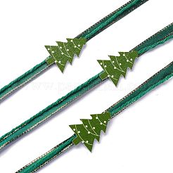 ポリエステルコード  クリスマスパーティーの装飾用  綿のコードと木のパーツとクリスマスツリー  グリーン  2~6mm  約5m /ロール&nbsp;OCOR-L044-10B