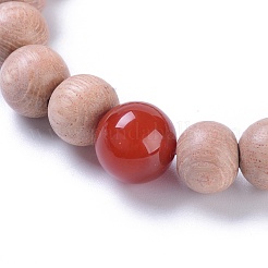 Wood Beaded Stretch Bracelets&nbsp;BJEW-JB05020-04