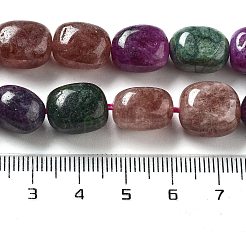 天然石マレーシアジェイドビーズ連売り  オーバル  染め  ミックスカラー  11~13x9~10x8.5~10mm  穴：1mm  約16個/連  7.28~7.48インチ（18.5~19cm）&nbsp;G-P528-N04-01