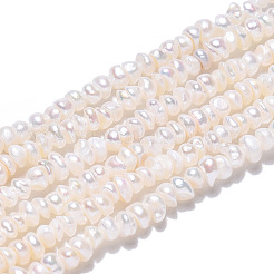 天然養殖淡水パールビーズ連売り  フラットラウンド  貝殻色  2.5~3.5x1.5~2mm  穴：0.5mm  約185~239個/連  13.50インチ〜13.86インチ（34.3~35.2cm）&nbsp;PEAR-N015-02C